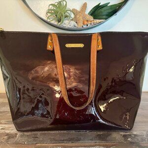LOUIS VUITTON Monogram Vernis Bellevue GM Tote Bag Amarante